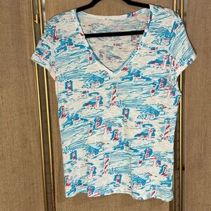 Lilly Pulitzer Lighthouse V-Neck TShirt